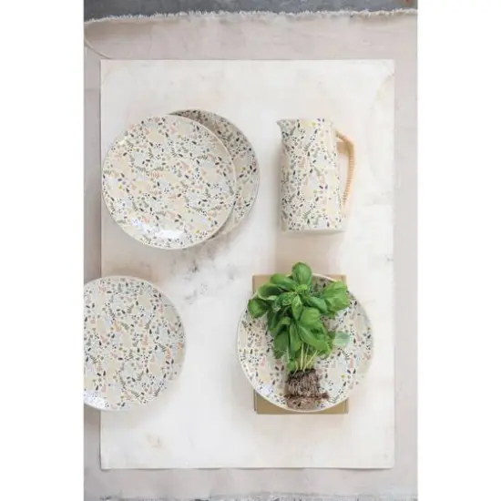 Hello Honey&reg; 6.75" Stoneware Pitcher with Rattan Wrapped Handle {9}