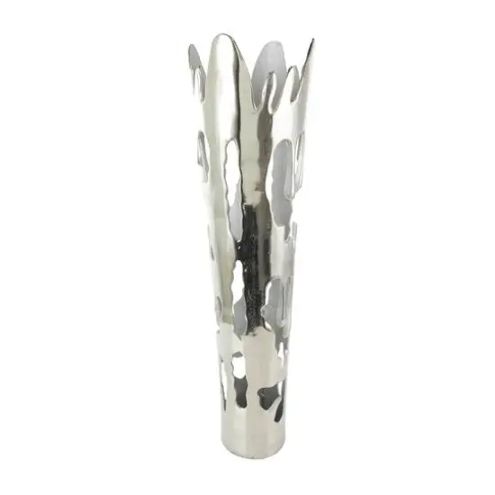 31" Silver Aluminum Drip Vase with Melting Designed Body {4}