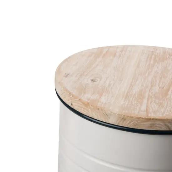 Glitzhome&reg; Farmhouse Metal Enamel Storage Stool Set {8}