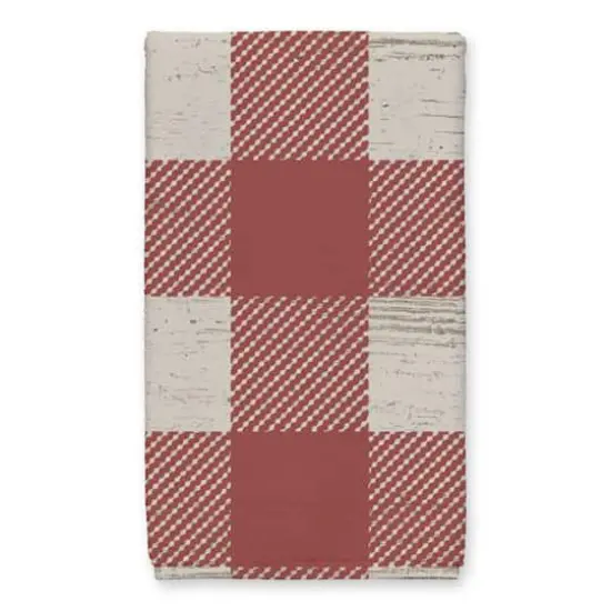 Our Cozy Kitchen Red Buffalo Check Tea Towel - Set of 2 {4}