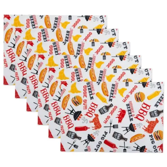 Bbq Fun Print Outdoor&nbsp; Placemat (Set of 6) {1}