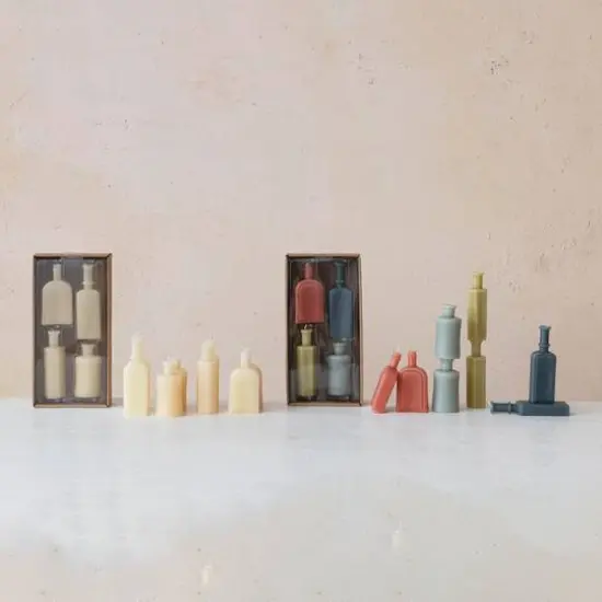 Hello Honey&reg; Multicolor Unscented Bottle-Shaped Candle Set {3}
