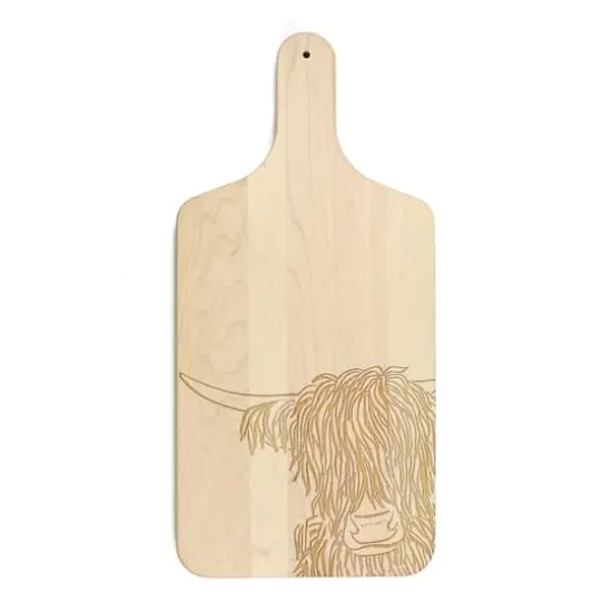 8" x 17" Wash Up Cow Sketch Maple Paddle Cutting Board {1}