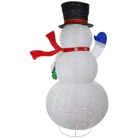 6ft. White Iridescent LED Twinkling Snowman Outdoor Christmas Décor {7}