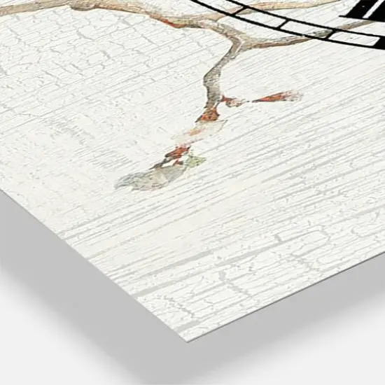 Designart Birds On Blossom II Traditional 3 Panel Wall Clock {4}