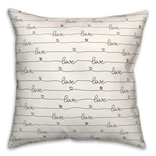 Love Script Pattern Throw Pillow {1}