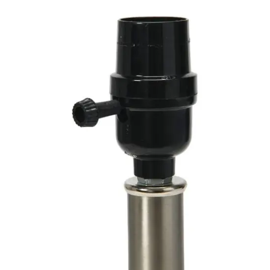 Hello Honey&reg; 19" Carved Arch Stoneware Table Lamp with Linen Drum Shade White {7}