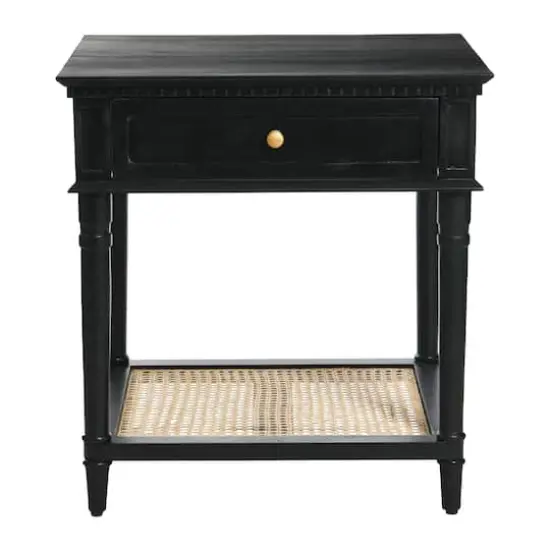 Hello Honey® 25" Maxwelton Solid Wood End Table with Drawer Black {6}