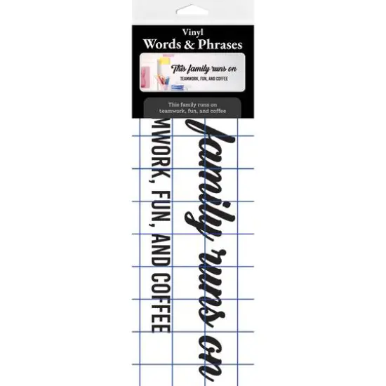 Leisure Arts&reg; Vinyl Matte Black This Family Runs on Teamwork Decal {4}