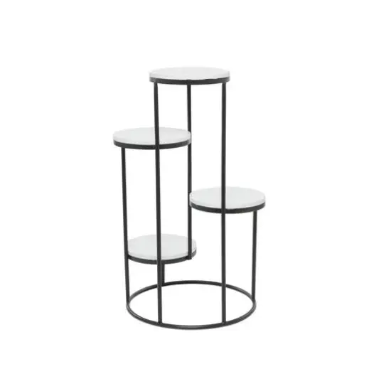 White Iron Modern Plantstand, 31" x 17" x 17" {7}