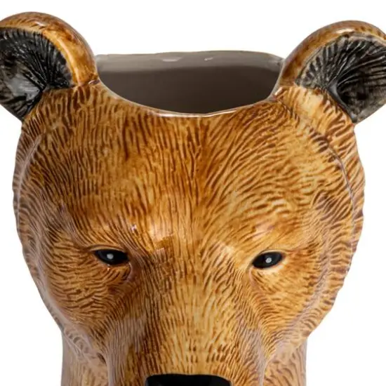 Hello Honey&reg; 11.5" Brown Hand-Painted Decorative Stoneware Bear Vase {7}