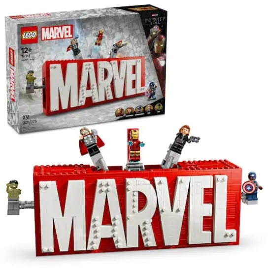 LEGO&reg; Marvel: MARVEL Logo & Minifigures Collectible, Buildable Set 76313 {1}