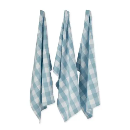 DII&reg; Light Blue Buffalo Check Dishtowel, 3ct. {1}