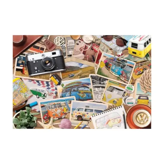 VW Road Trips Collectible Bus-Shaped Tin Puzzle: 550 Pcs {1}