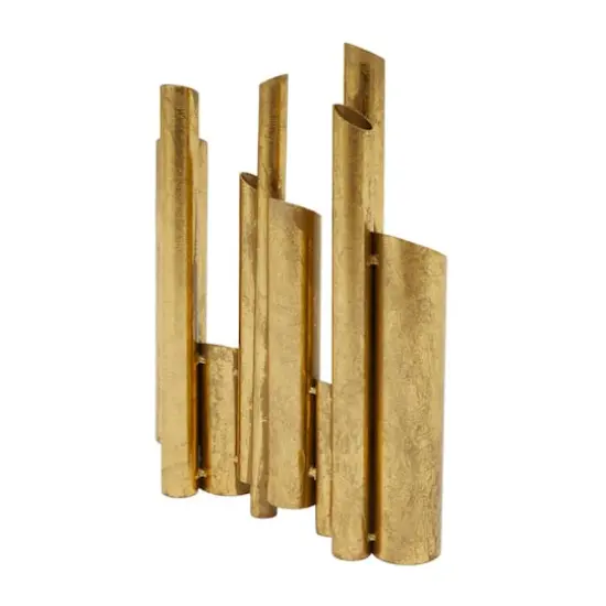 CosmoLiving by Cosmopolitan Gold Metal Organ Pipe Vase 11" x 3" x 14" {3}
