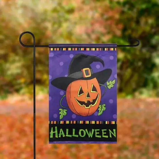 Pumpkin in a Witch Hat Outdoor Garden Flag, 12.5" x 18" {4}