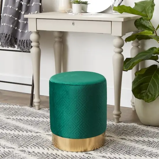 16.5" Green Velvet Stool {4}