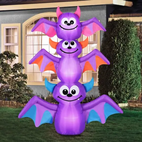 6ft. Airflowz Inflatable Halloween Bat Stack {7}