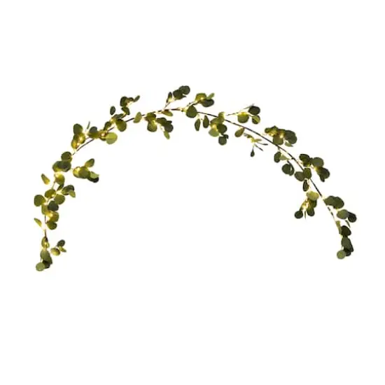 6.5ft. Pre-Lit LED Green Eucalyptus Garland {1}
