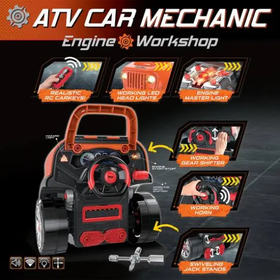 The Bubble Factory Orange ATV Car Mechanic Engine Workshop {6}