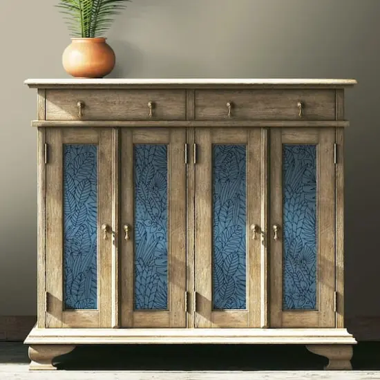 RoomMates Tropical Leaves Sketch Peel & Stick Wallpaper Navy {6}