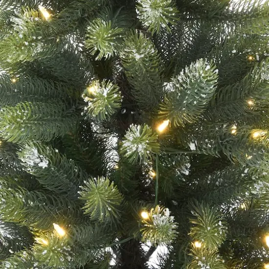 4.5ft. Pre-Lit Trinity Spruce Artificial Christmas Tree With Burlap Base, Clear LED Lights  {5}