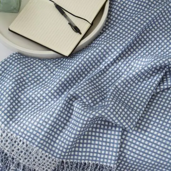 DII&reg; Stonewash Blue & White Waffle Knit Throw {6}