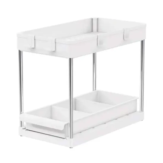 Simplify 2-Tier Storage Shelf with Drawer {1}