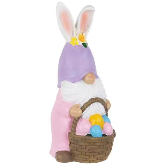 11.5" Easter Bunny Gnome with Egg Basket Figurine {5}