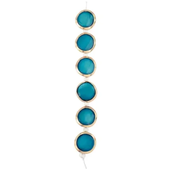 Teal & Gold Faceted Glass Coin Bead Mix by Bead Landing&trade; {4}