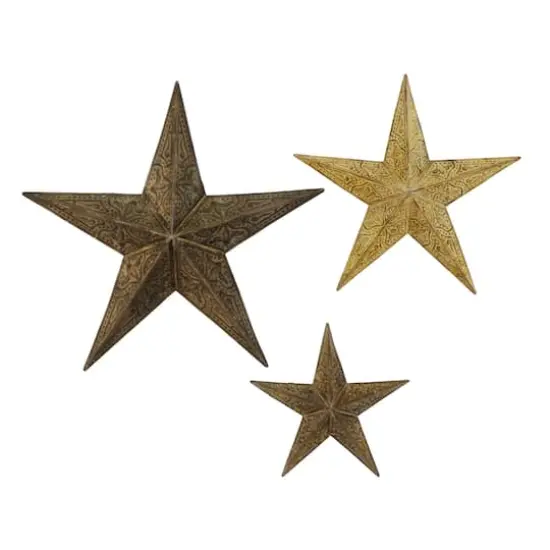 Brown Star Metal Farmhouse Outdoor Wall D&eacute;cor Set, 3ct. {1}