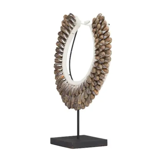 Brown Cotton Eclectic Sculpture, 15" x 12" x 6" {3}