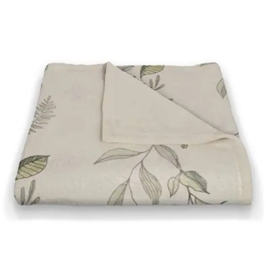 Vines Coral Fleece Blanket White {3}