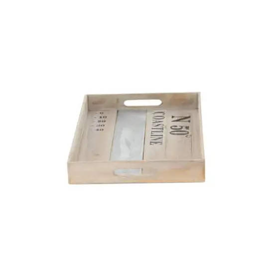 Brown Wood Coastal Tray Set {6}