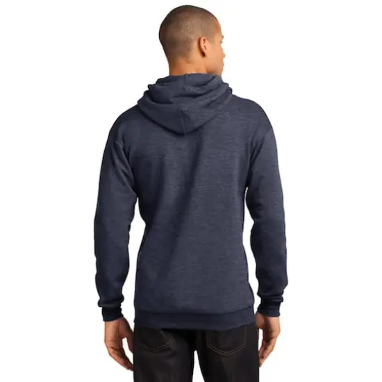 Port & Company&reg; Heathered Colors Core Fleece Pullover Hooded Sweatshirt Heather Navy {6}