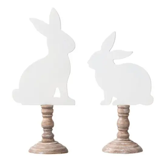 Glitzhome&reg; 12.5" Easter Wooden Bunny Table D&eacute;cor Set {8}