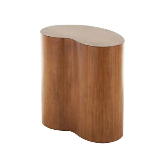 22.5" Brown Wood Heart Inspired Side End Accent Table {1}