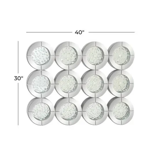 39" Silver Glam Wood Wall Mirror D&eacute;cor {7}