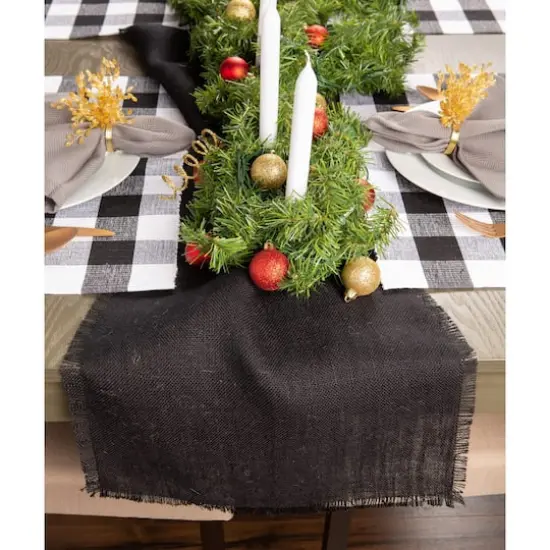 DII&reg; Buffalo Check Ribbed Placemat, 6ct. Black/White {7}