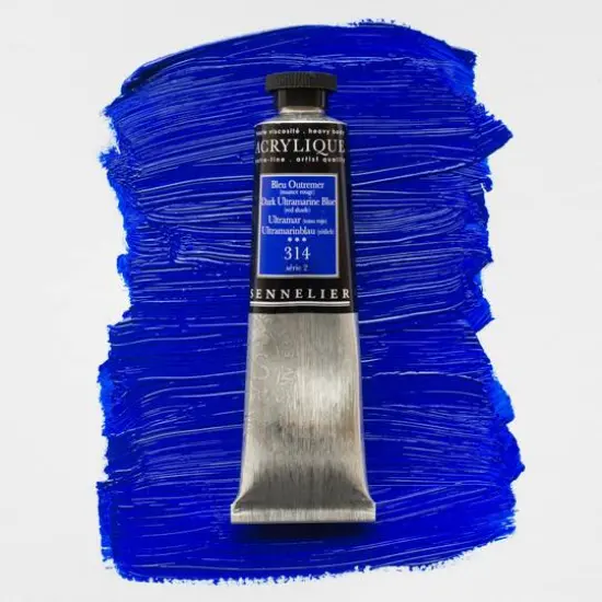 Sennelier Extra Fine Artists' Acrylic Paint, 60mL 314 Dark Ultramarine Blue (Red Shade) {4}