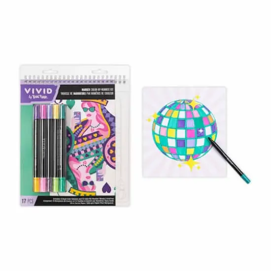 VIVID by Brea Reese® Queen of Hearts Marker Color-by-Number Kit {3}