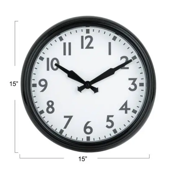 Hello Honey&reg; 15" Black & White Timeless Contrast Round Wall Clock {9}