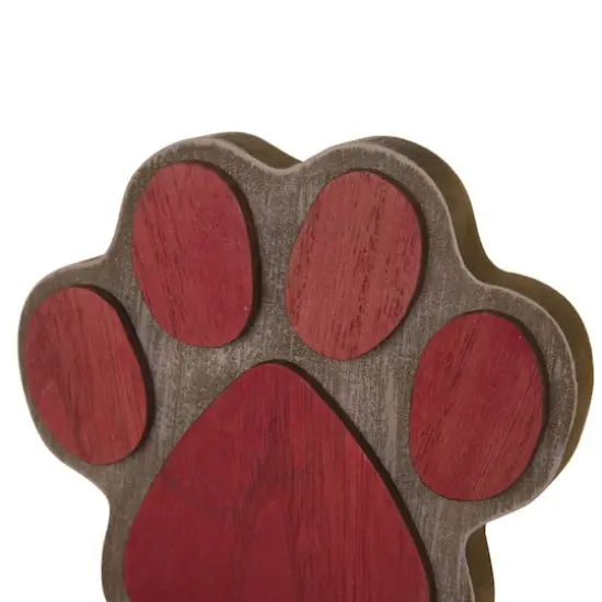 Glitzhome&reg; 6.3" Red & Brown Paw Stocking Holder {5}
