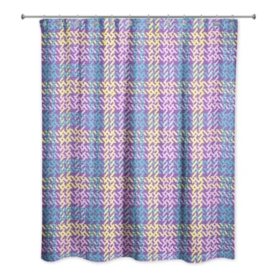 Plaid Shower Curtain Purple {1}