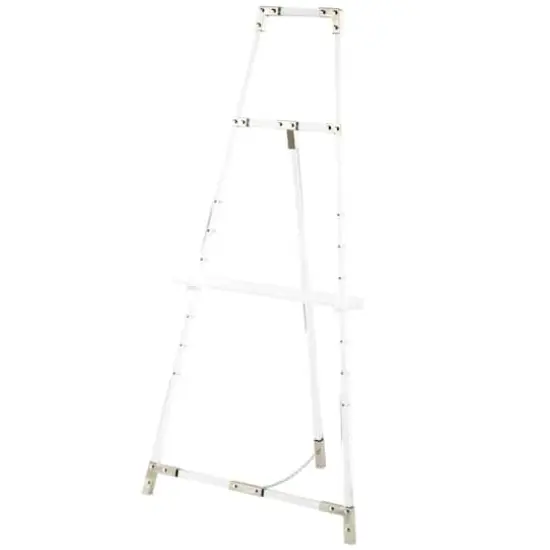 57" Clear Acrylic Plastic Adjustable 7-Tier Display Easel with Silver Accents & Chain Support {1}