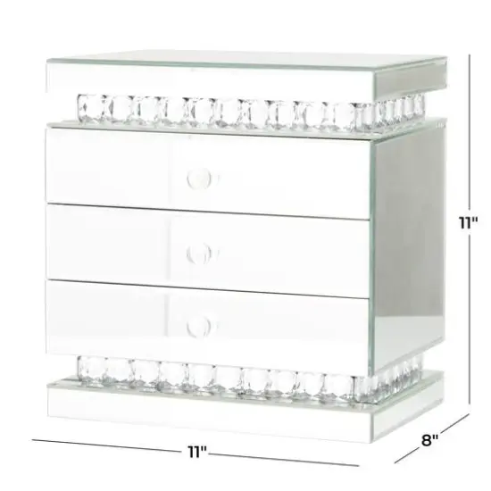 Silver Glam Jewelry Box, 11" x 8" x 11" {8}