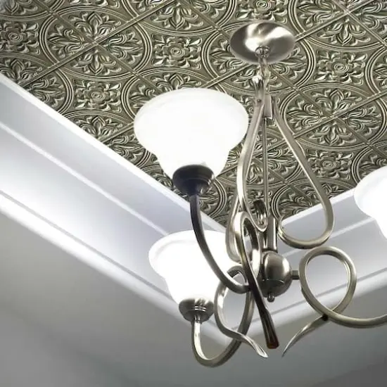 Gold Tin Peel & Stick Tile Backsplash StickTiles&reg; {3}