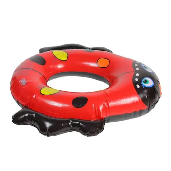 Swim Central 24" Inflatable Red & Black Ladybug Swim Ring Tube Pool Float {4}