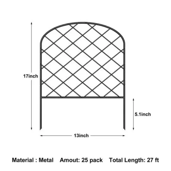 NEX 27ft. Black Rhombic Garden Fence {5}