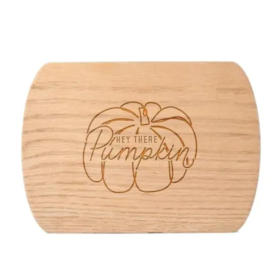 Hey There Pumpkin 8" x 11" Redwood Oval Cutting Board {1}